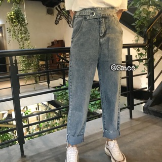 Quần baggy ống rộng cạp khuy bấm