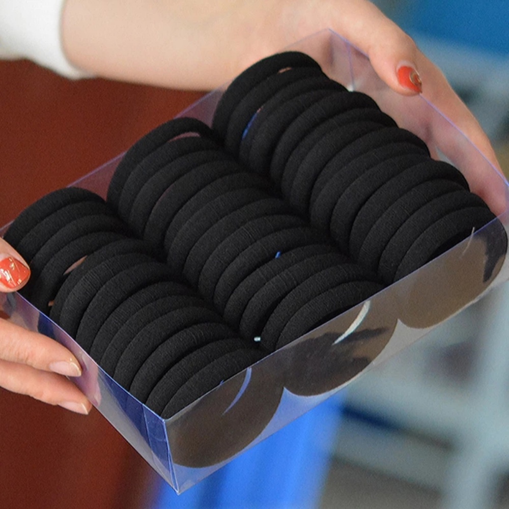 50Pcs High Elastic Hair Bands for Women Girls Black Colorful Hairband Rubber Ties Ponytail Holder Scrunchies Kids Hair Accessories