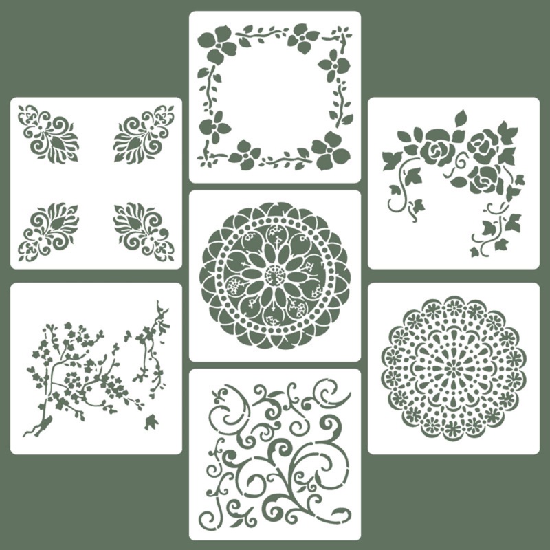 Bộ 7 Khuôn Tô Họa Tiết Mandala Trang Trí Giáng Sinh