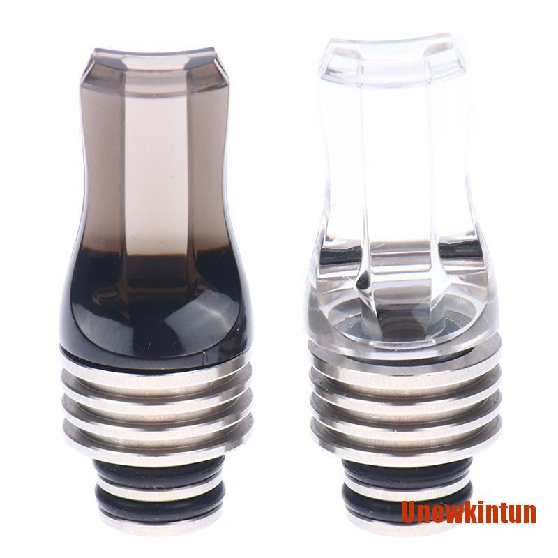 UNEW 1Pc 510 Drip Tip Acrylic And Stainless Steel Flat Mouth Drip Taste Type D