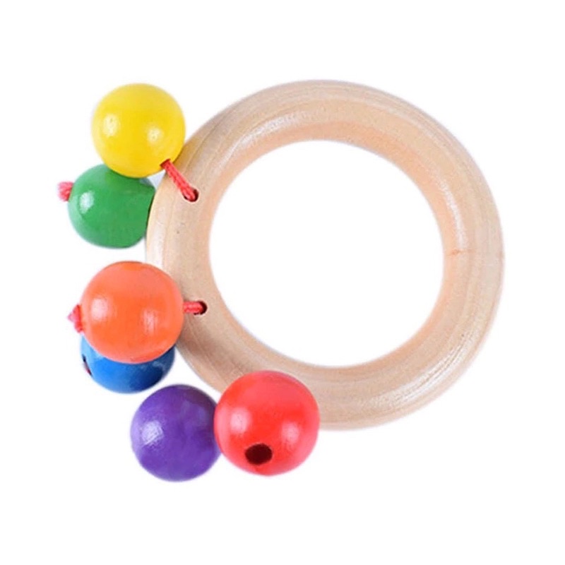 Đồ Chơi Gỗ MaxStore Xúc Xắc Lục Lạc Phát Âm Thanh Cho Trẻ Nhỏ Luyện Thị Giác và Thính Giác