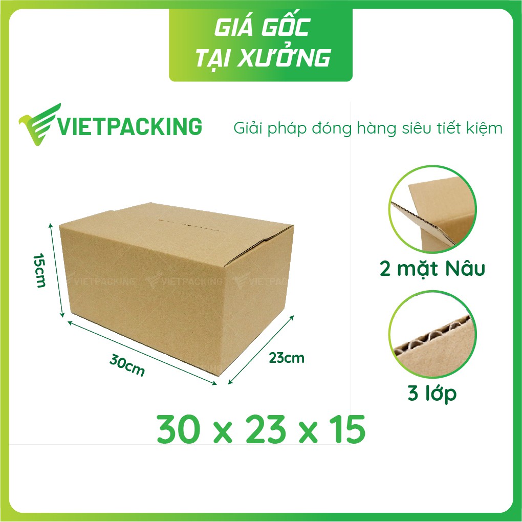 30x23x15 - 20 hộp carton giấy cứng đẹp V185