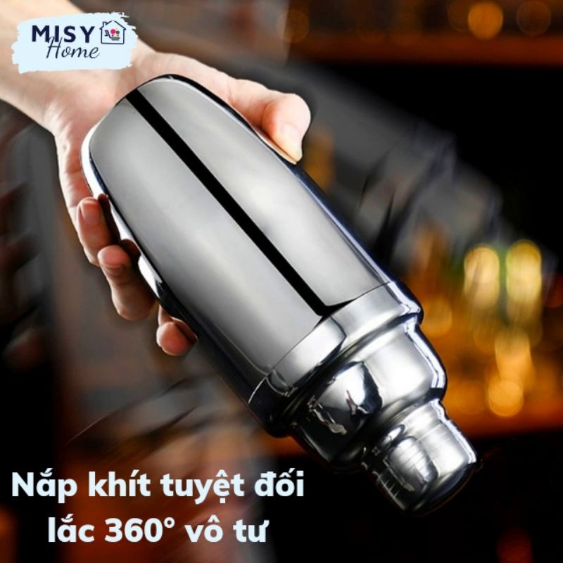 Bình lắc pha chế INOX 304 cao cấp Shaker pha chế rượu Cocktail trà sữa bột dinh dưỡng tập gym 350 550 750ml