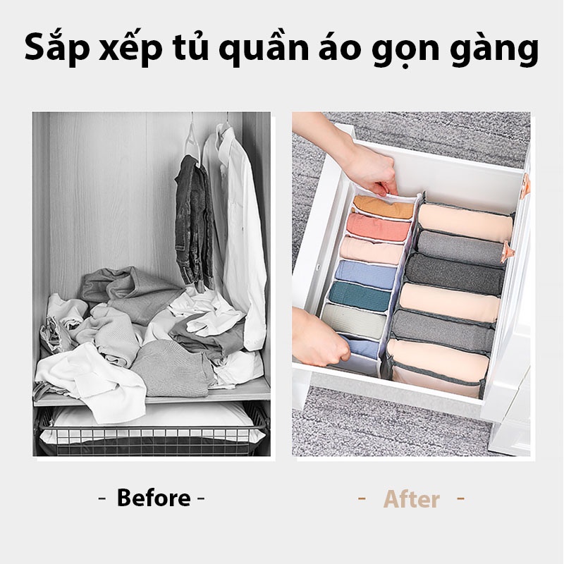 Túi đựng quần áo chia ngăn Hộp đựng đồ lót tất vớ Khay chia đồ quần áo tiện ích BeeJoo