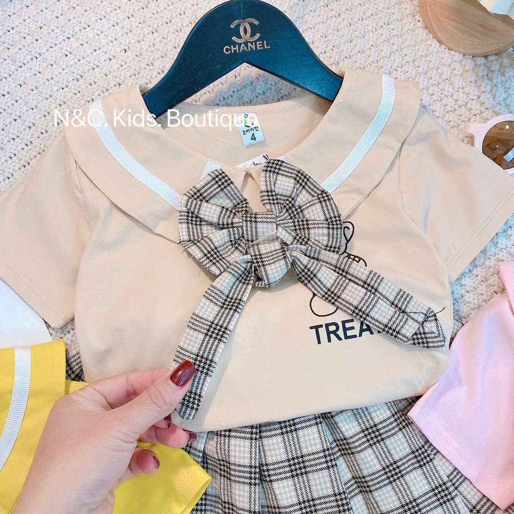 Váy bé gái, Set chân váy thủy thủ + áo cotton, cho bé từ 8-22kg - Richkid123