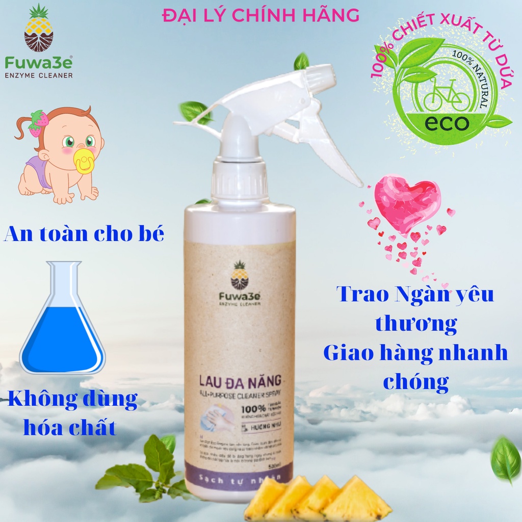 Lau Đa Năng Fuwa3e 500ml Hữu Cơ Diệt Khuẩn Với Tinh Dầu Hương Nhu Chống Nấm Kháng Khuẩn