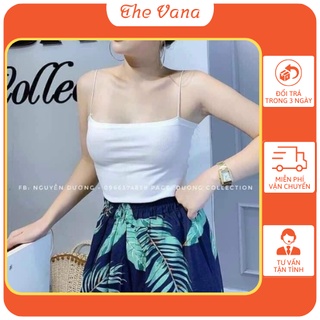 Áo 2 dây VANA áo kiểu nữ croptop hai màu đen trắng - sp 46