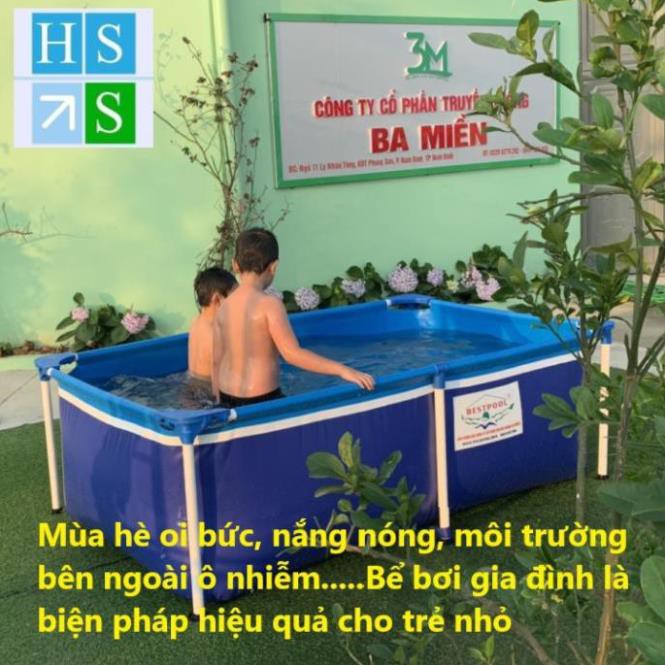 Bể bơi lắp ghép khung thép cao cấp BestPool (Bảo hành 3 năm) Bể bơi gia đình cùng phao cho bé - Tặng kèm bạt che bể