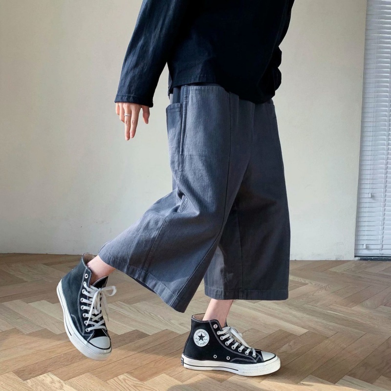 Quần Lửng Ống Rộng Phong Cách Nhật Bản Dành Cho Nam