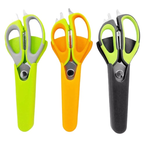 [Kéo Dao 2in1] Kéo Cắt Gà Và Thực Phẩm Nhà Bếp Lưỡi Răng Cưa Kèm Vỏ Nam Châm Bảo Vệ Đa Năng Cao Cấp