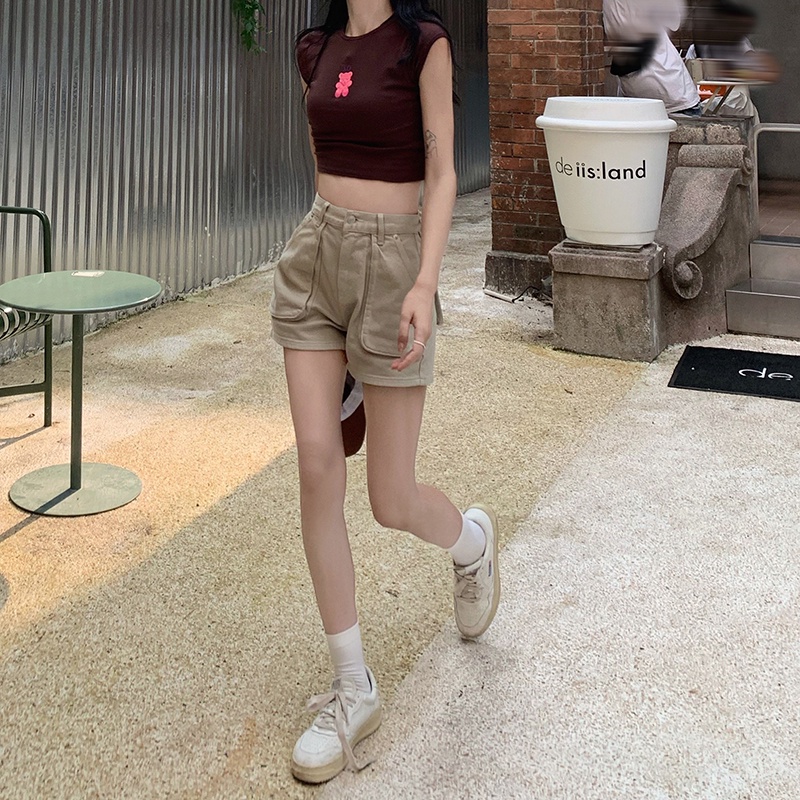 Quần Short Denim Ống Rộng Lưng Cao Size Lớn Thời Trang Mùa Hè Mới Cho Nữ | BigBuy360 - bigbuy360.vn