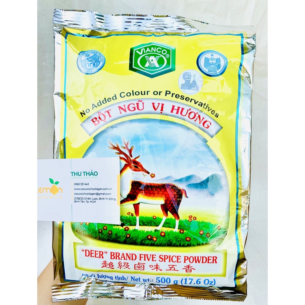 Bột Ngũ vị hương hiệu Con Nai cao cấp gói 500g - Gia vị Việt Ấn VIANCO