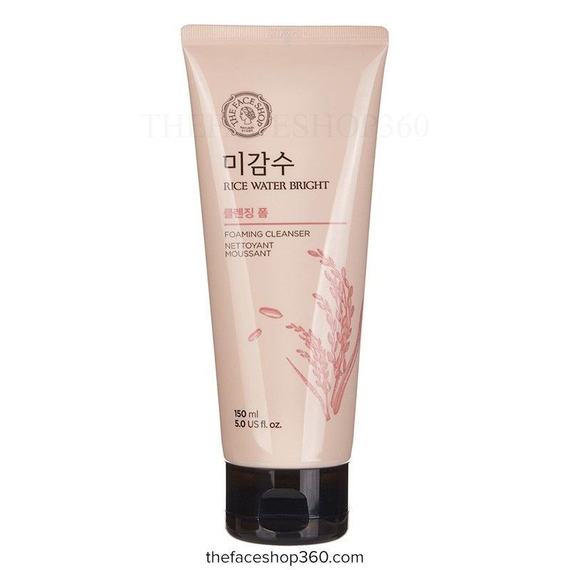 Sữa Rửa Mặt The face Shop Gạo Rice Water Bright Rice Bran Cleansing Foam The Face Shop - 150ml (Có Hạt - Màu Vàng)