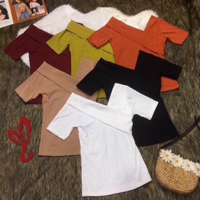 Áo thun kiểu tay ngắn phom ôm co giãn