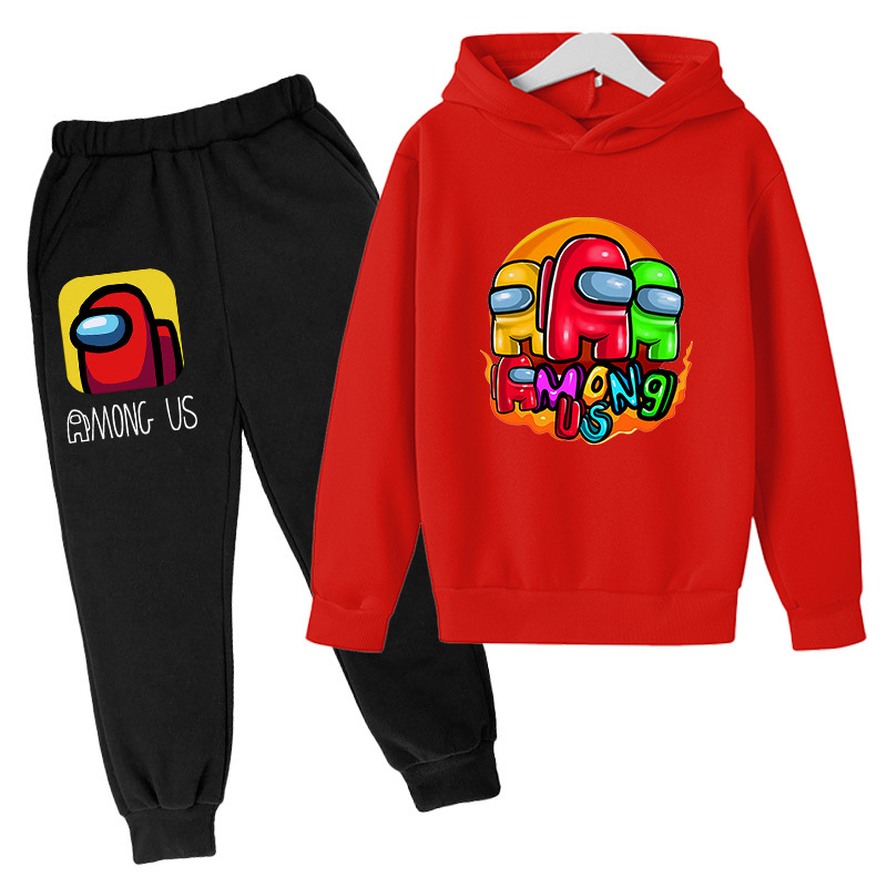 Bộ quần áo hoodie họa tiết trò chơi Among Us dễ thương thời trang cho bé trai và bé gái