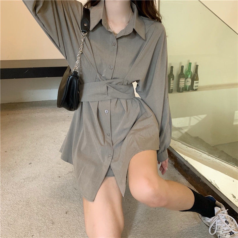 Áo Sơ Mi Tay Dài Cổ Bẻ Phong Cách Hàn Quốc Thời Trang Cho Nữ