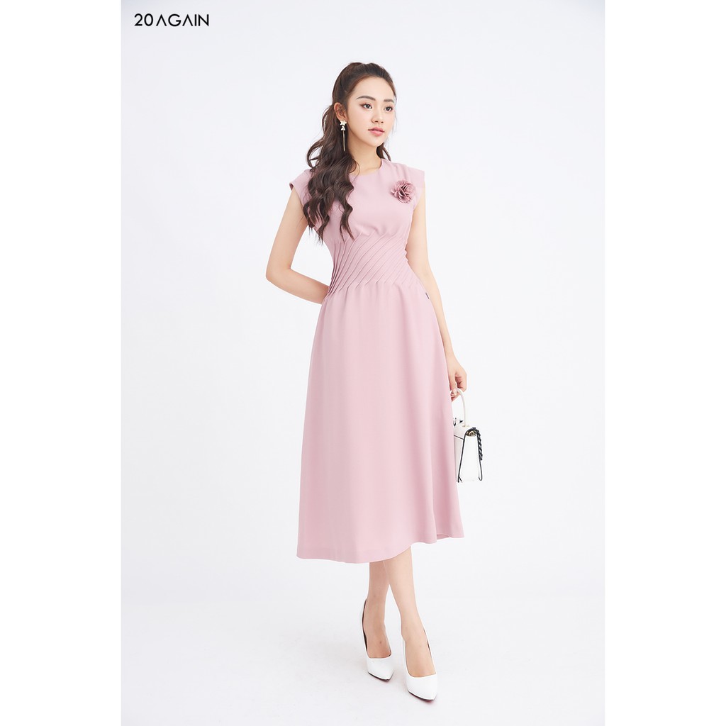 Đầm xòe chiết eo 20AGAIN DEA1200, đầm công sở thanh lịch, tôn dáng | BigBuy360 - bigbuy360.vn