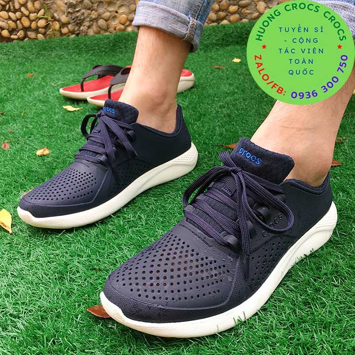 GIÀY NHỰA CROCS LITERIDE PACER XỊN ĐÉT CHO NAM MÀU NAVY FULL BOX