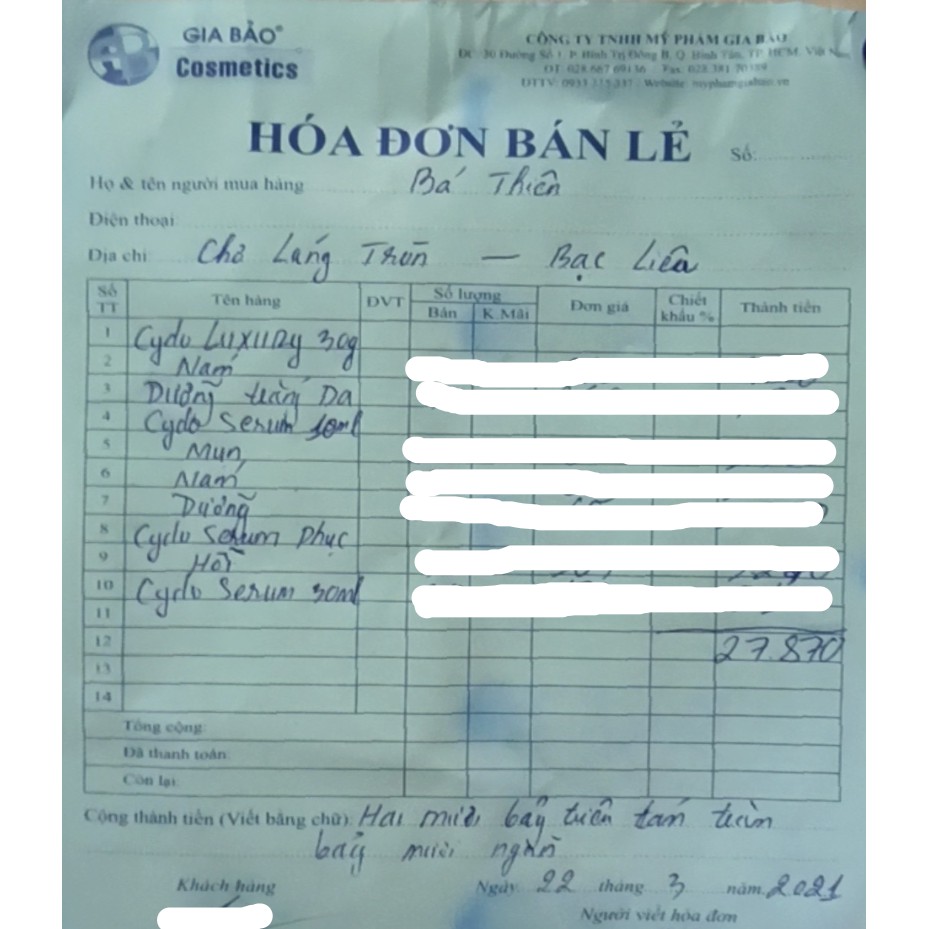 KEM NÁM SẠM, TÀN NHANG LUXURY CYDO 30G