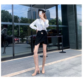 Boot lưới mũi vuông gót 7cm hottrend