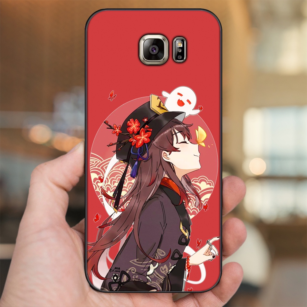Ốp lưng Samsung Note 5 viền đen in hình Hutao Genshin Impact