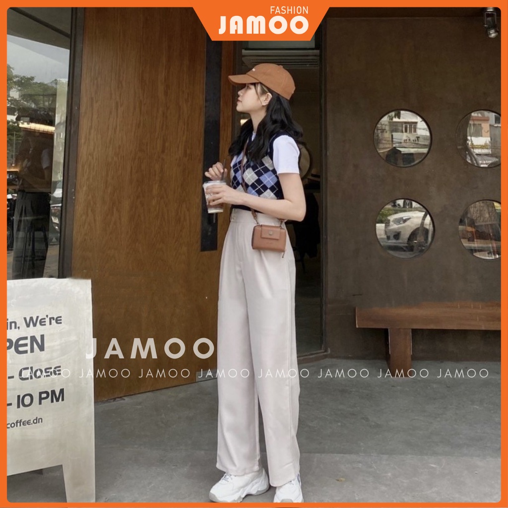 QUẦN TÂY NỮ _ QUẦN TÂY SUÔNG CÀI LỆCH EO ULLZZANG JAMOO (ảnh thật/sẵn/video)