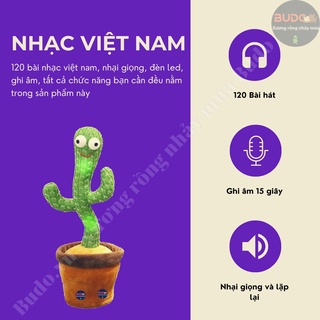 [ LOẠI SẠC ] Cây xương rồng nhảy múa hát Tiếng Việt - đồ chơi nhồi bông biết nói nhại giọng sạc usb - quà