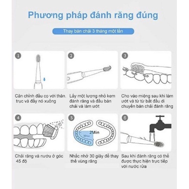 Bàn chải điện tự động 5 cấp độ sạc pin phù hợp cho cả người lớn và trẻ em