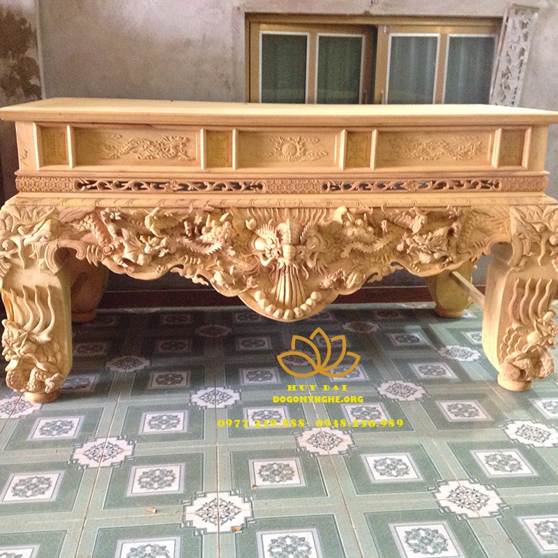 Sập thờ tứ linh gỗ mít