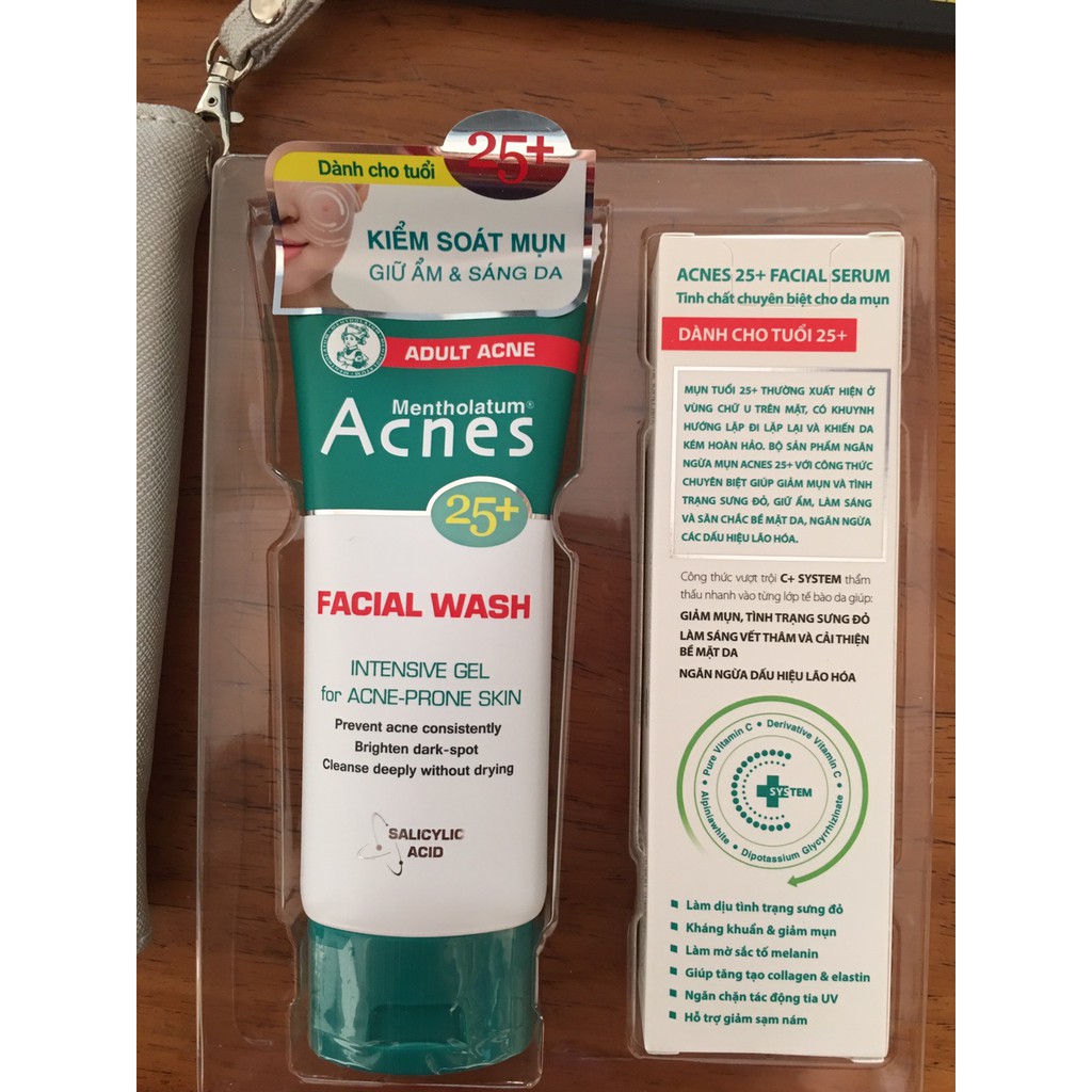 Sale - BỘ Acnes 25+ Facial serun rinh chất chuyên biệt  - Gel Rửa Mặt Kiểm Soát mụn sản phẩm y hình