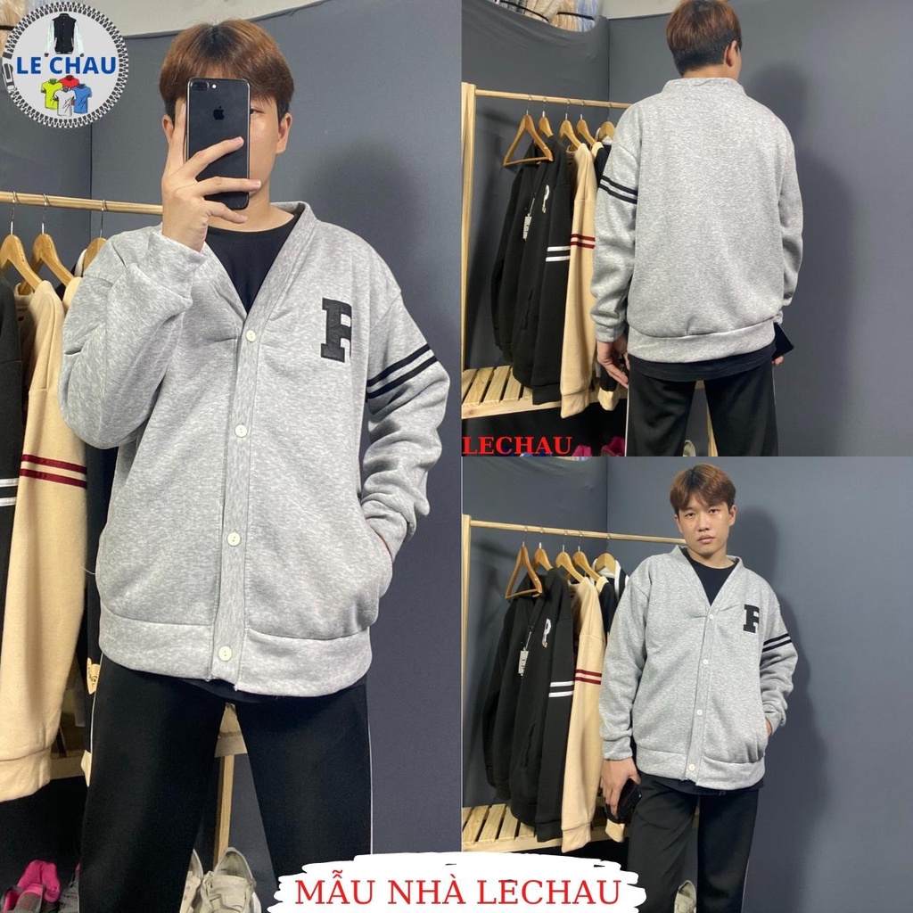 Áo khoác cardigan nam nữ hottrend AC04 jacket nỉ unisex form rộng streetstyle bomber bóng chày ulzzang rẻ đẹp LECHAU