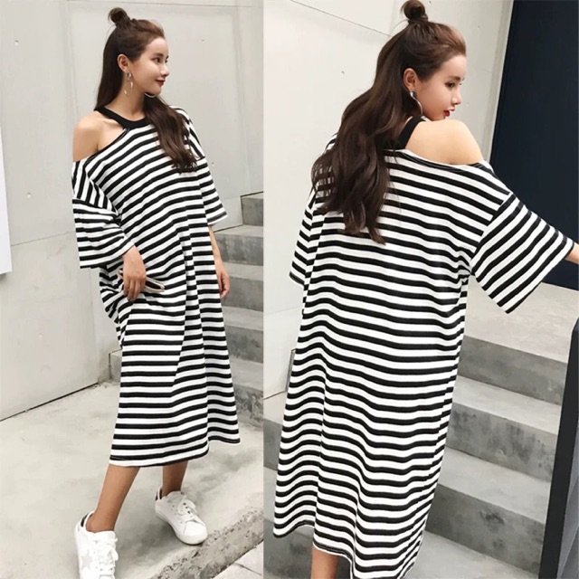 [Hàng Order] Váy Suông Kẻ Ngang Bigsize M13