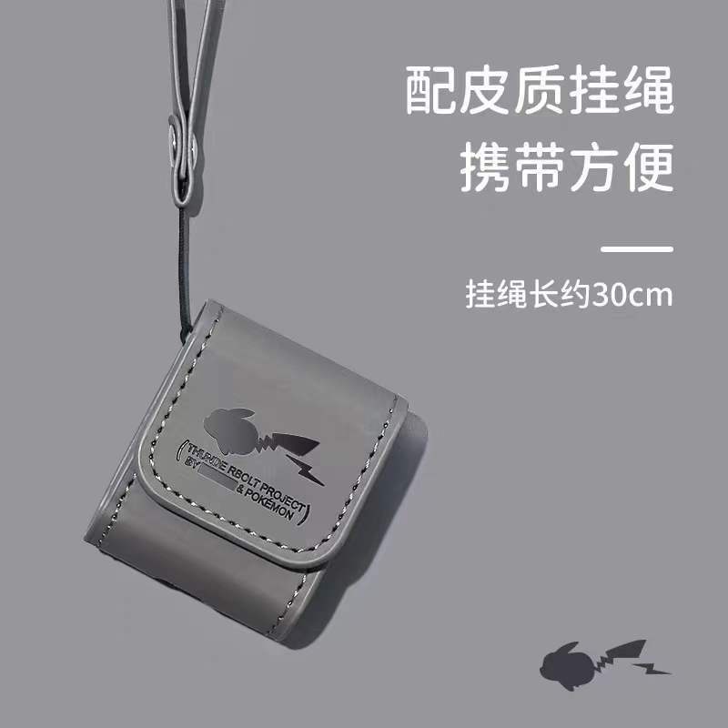Vỏ Bảo Vệ Hộp Sạc Tai Nghe Airpods 1 2 3 Pro Bằng Da In Họa Tiết Hoạt Hình Pikachu Dễ