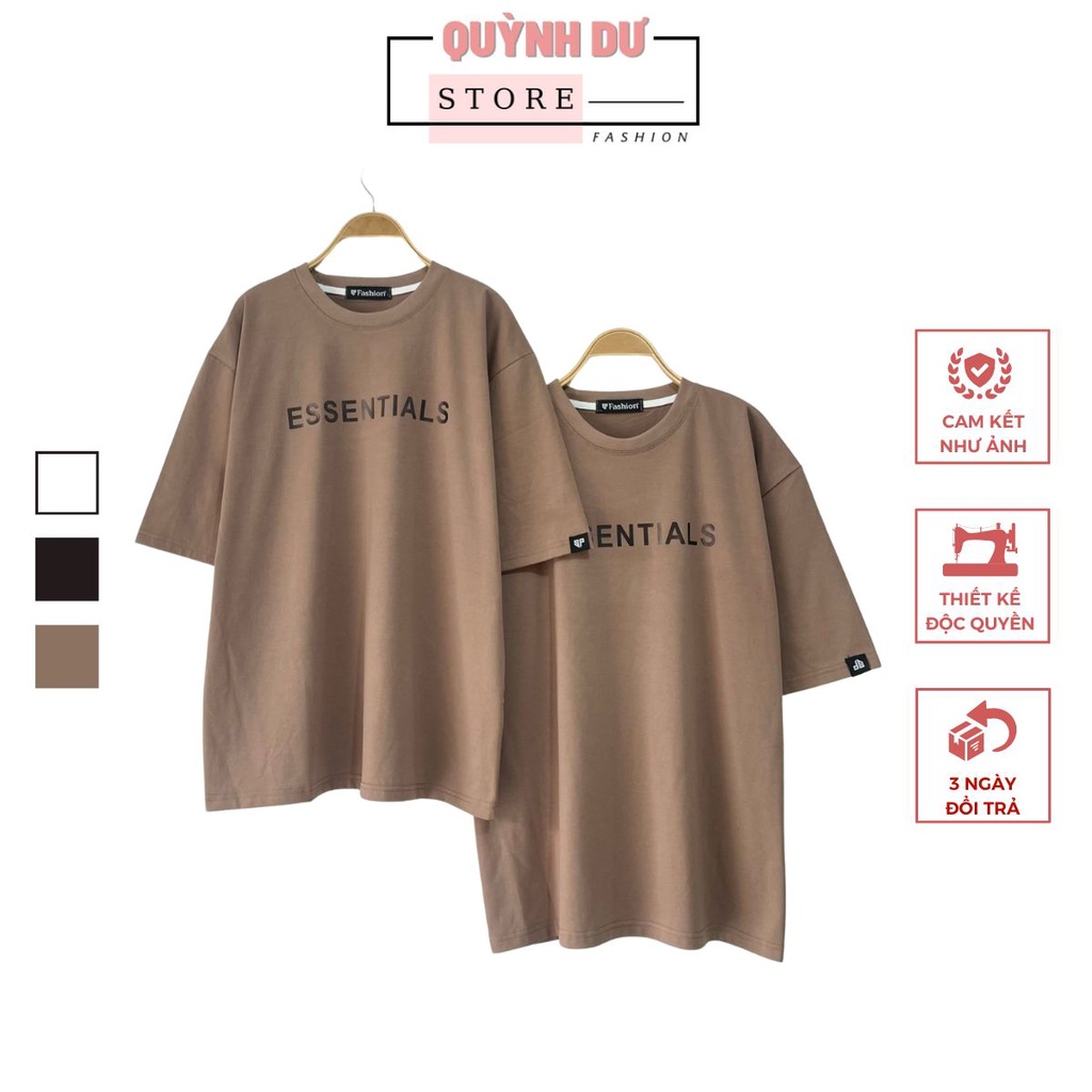 Áo thun Essentials unisex Quỳnh Dư Store Fashion basic phom rộng tay lỡ dành cho nam nữ