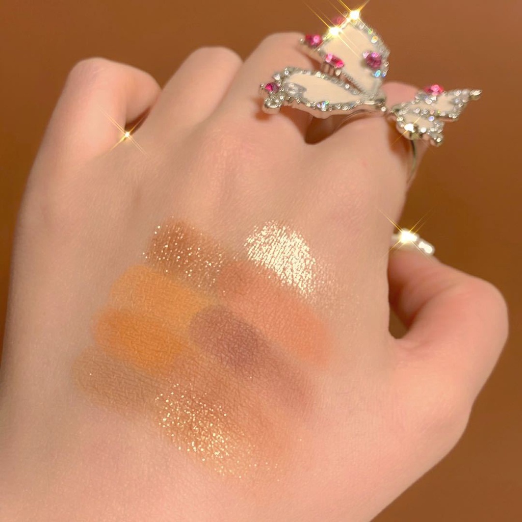 Bảng phấn mắt 10 màu  MUGE LEEN bắt sáng highlight nhiều màu hot trend DANMOLU hạt dẻ DANM01 MUGE09