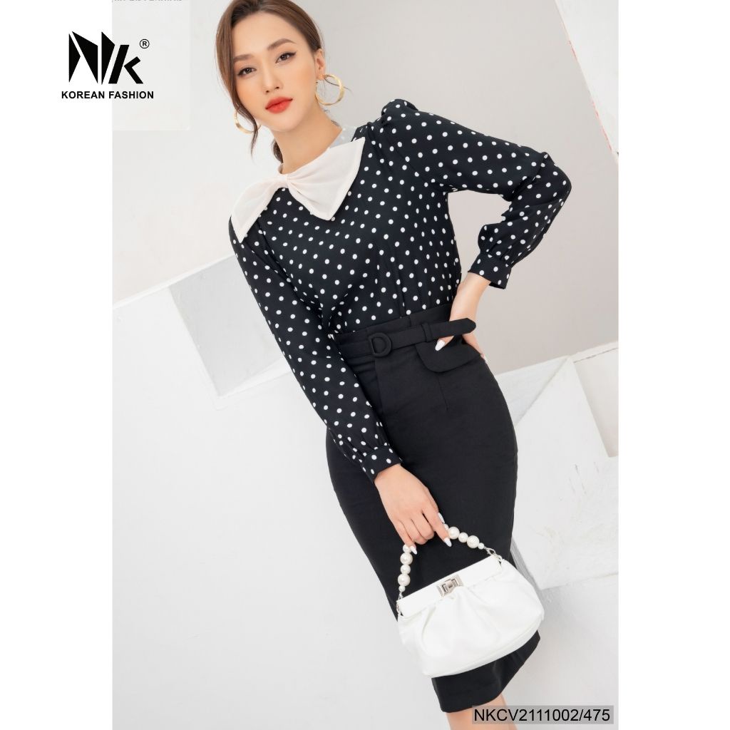 Chân Váy Nữ Công Sở NK Fashion Dáng Suông Thiết Kế Hai Nắp Túi Kẹp Sườn Hiện Đại NKCV2111002