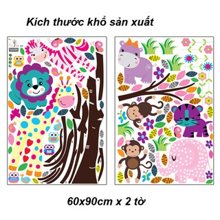 Decal dán tường Vườn thú vui nhộn