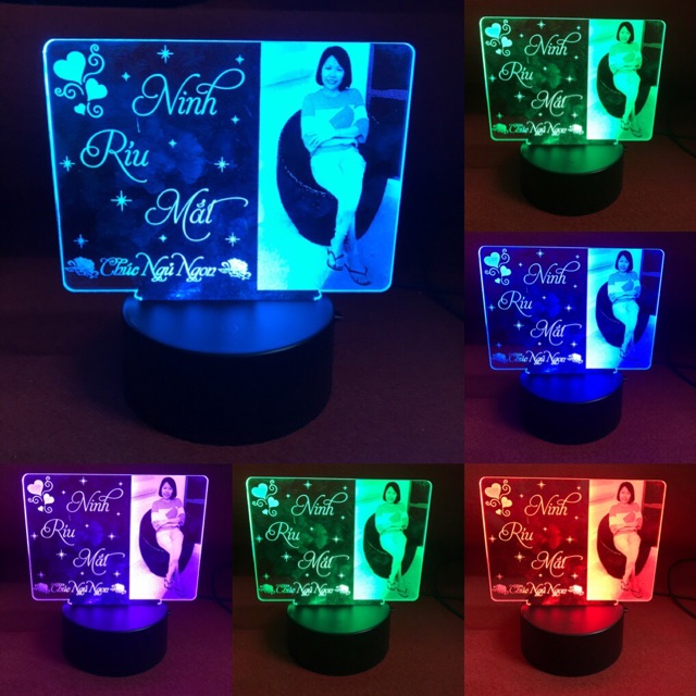 Đèn ngủ led 3d, quà tặng ~miễn phí khắc nội dung theo yêu cầu