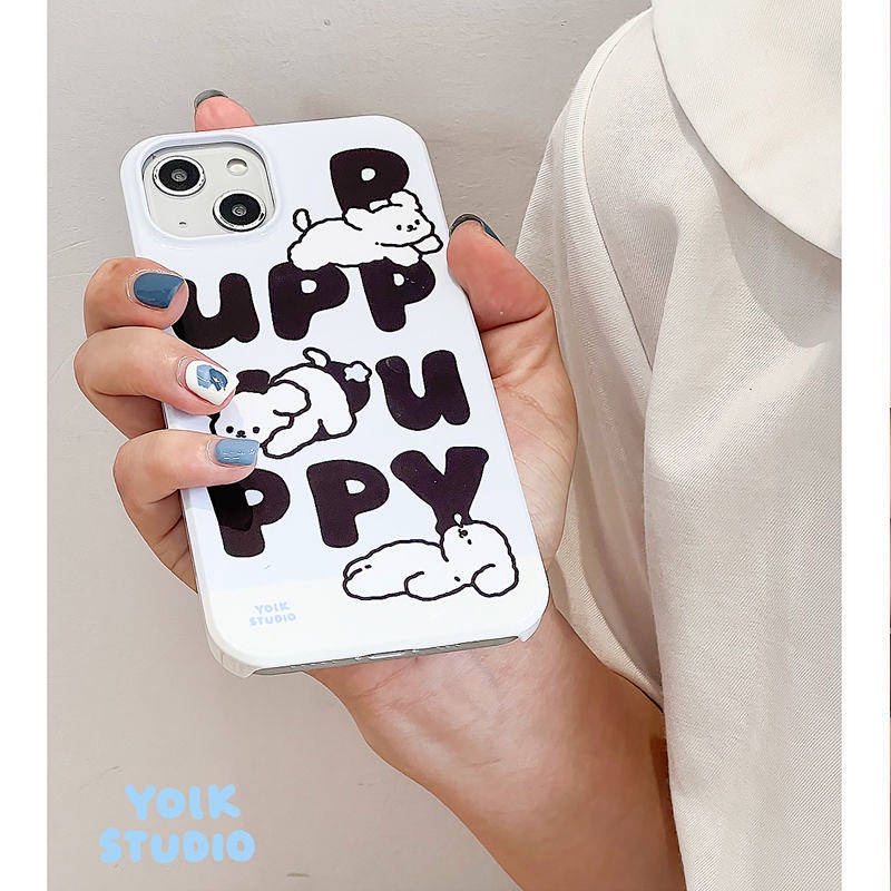 Ốp điện thoại silicone hình chú chó con nhàn rỗi dễ thương thích hợp cho iphone 13promax 12 11 Xsmax