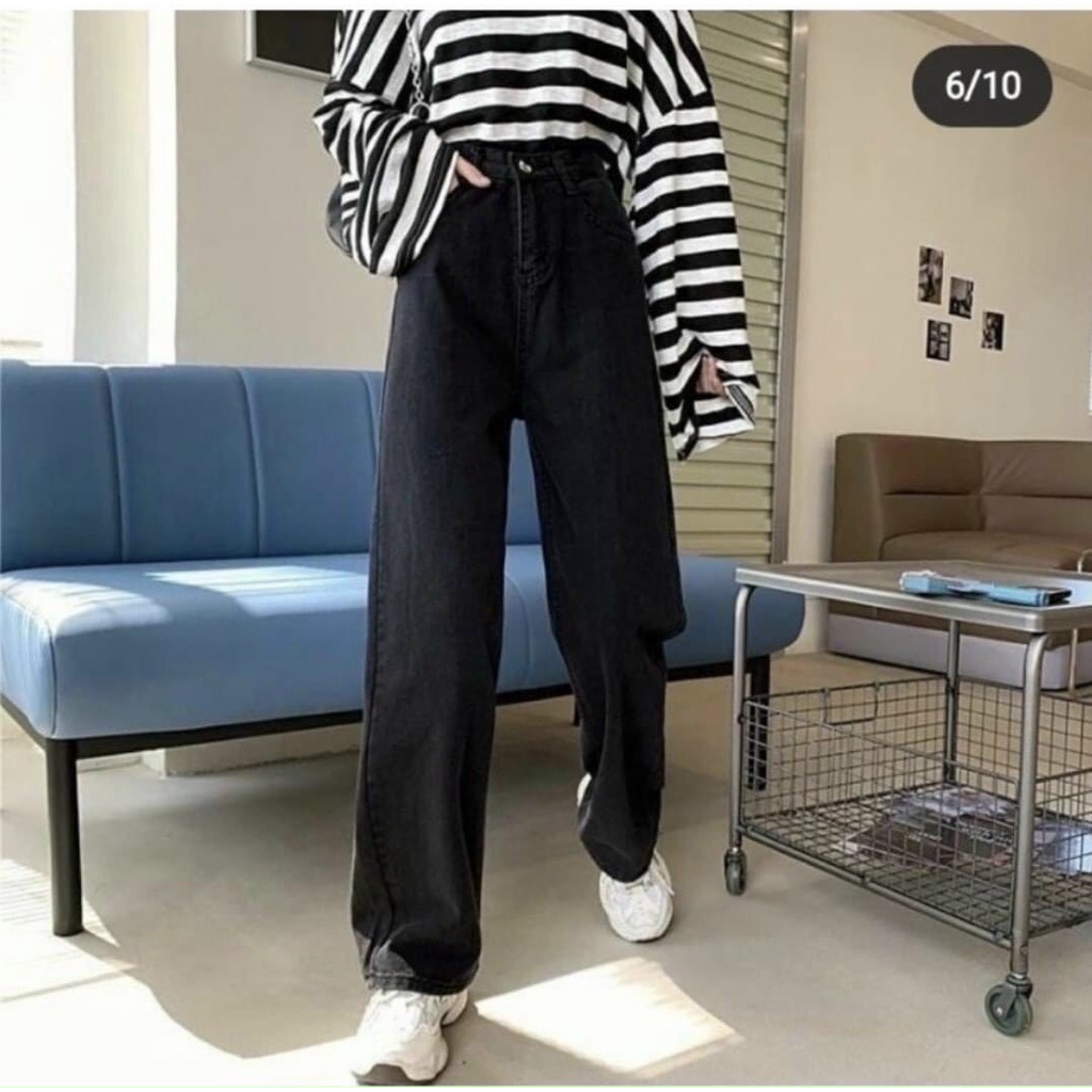 ( QUÀ TẶNG KHẨU TRANG) Quần Jean Nữ ống suông lưng Cao,  Quần Bò Ống Rộng hàng cao cấp SUMYF | BigBuy360 - bigbuy360.vn