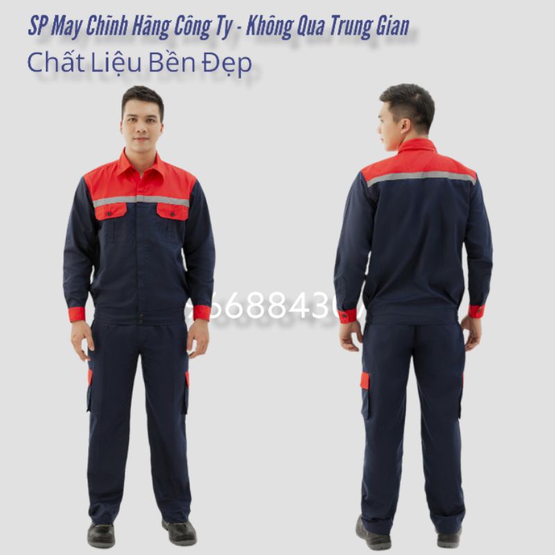 Đồ Bảo Hộ Lao Động, Quần Áo Bảo Hộ Lao Động, Đồng Phục Màu Than Phối Đỏ