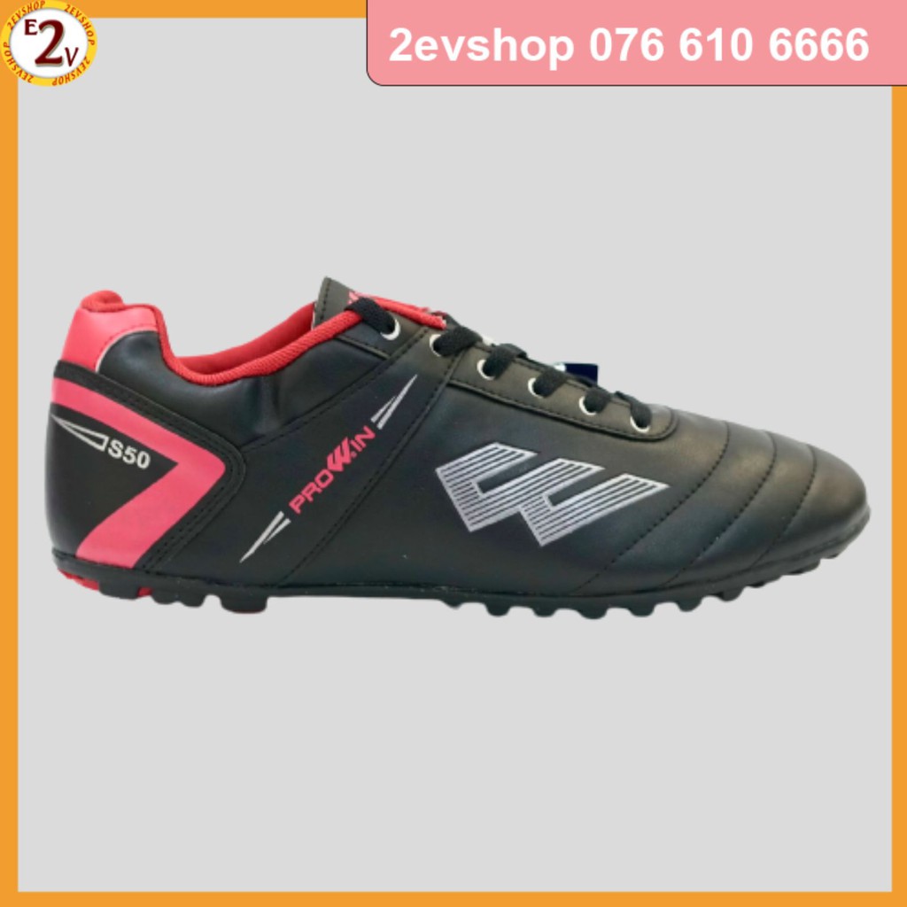 Giày đá bóng thể thao nam Prowin S50 Đen, giày đá banh cỏ nhân tạo chất lượng - 2EVSHOP