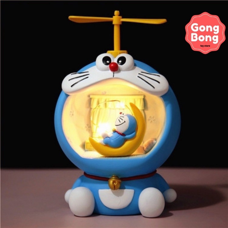 Đèn ngủ để bàn doraemon ngủ trong doraemon dễ thương, đèn trang trí phòng ngủ đáng yêu