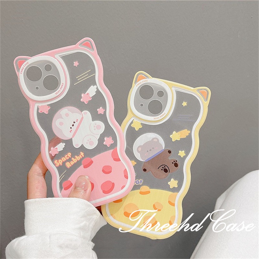 Ốp Điện Thoại Mềm Họa Tiết Tai Thỏ / Gấu Dễ Thương Cho iPhone 14 13 12 11 Pro Max SE2020 X XR Xs Max 7 8 6 6s Plus