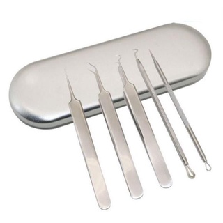 Bộ Nặn Mụn, Dụng Cụ Nặn Mụn 5 Chi Tiết Inox Đẹp Không Gỉ