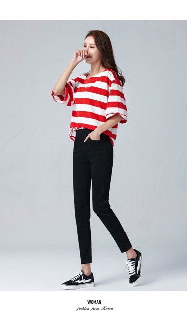 Quần jean thun big size màu đen trơn lưng thun size 65-100kg
