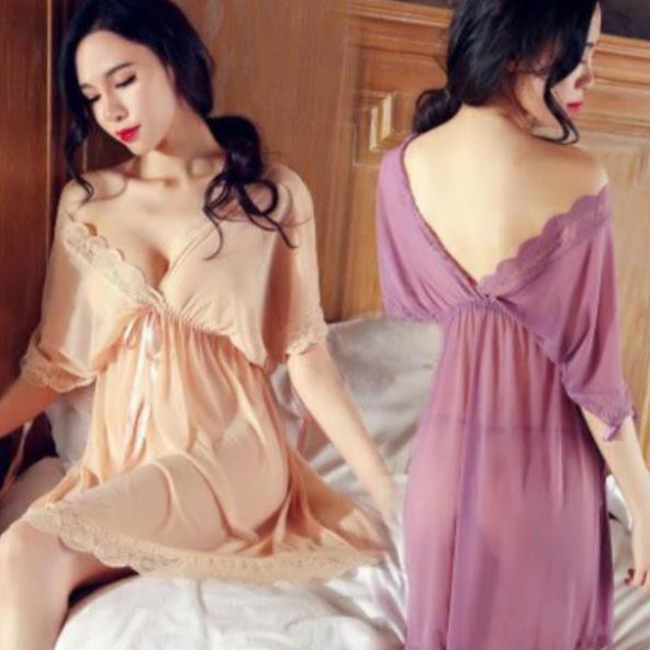 Váy ngủ 2 dây sexy bigsize 🎀size 40-75KG🎀 vải voan thun ren bẹc vai đồ ngủ bầu sexy quyến rũ đầm ngủ giá rẻ Đẹp !