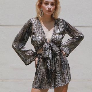 Monica top/short - áo/quần hoạ tiết giả da