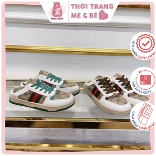 Giày đạp gót ⚡ SIÊU HOT ⚡ Giày sục thể thao GC phối vải kẻ sọc xanh đỏ và nâu đỏ cực nổi bật, tiện lợi khi đi lại