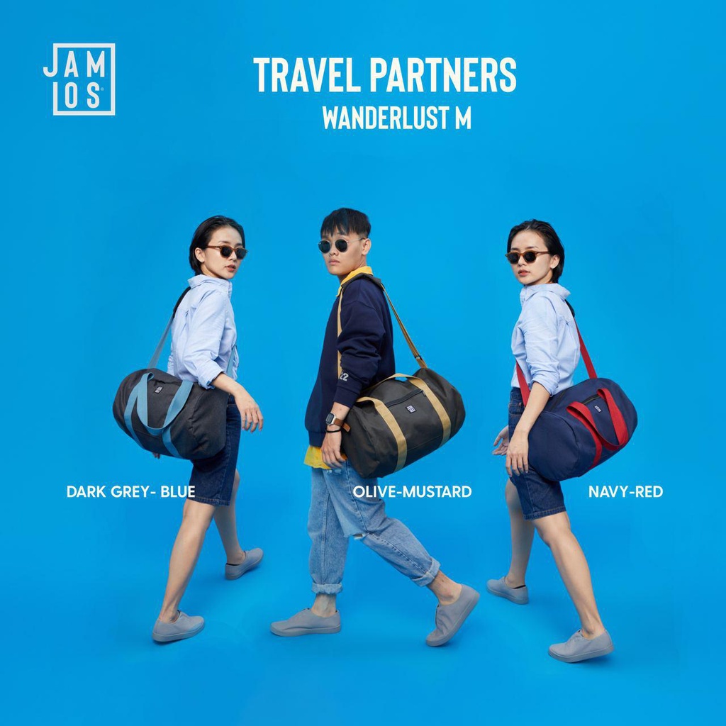 Jamlos Wanderlust Duffle - Túi trống du lịch tập gym vải canvas xách tay đeo chéo thời trang năng động